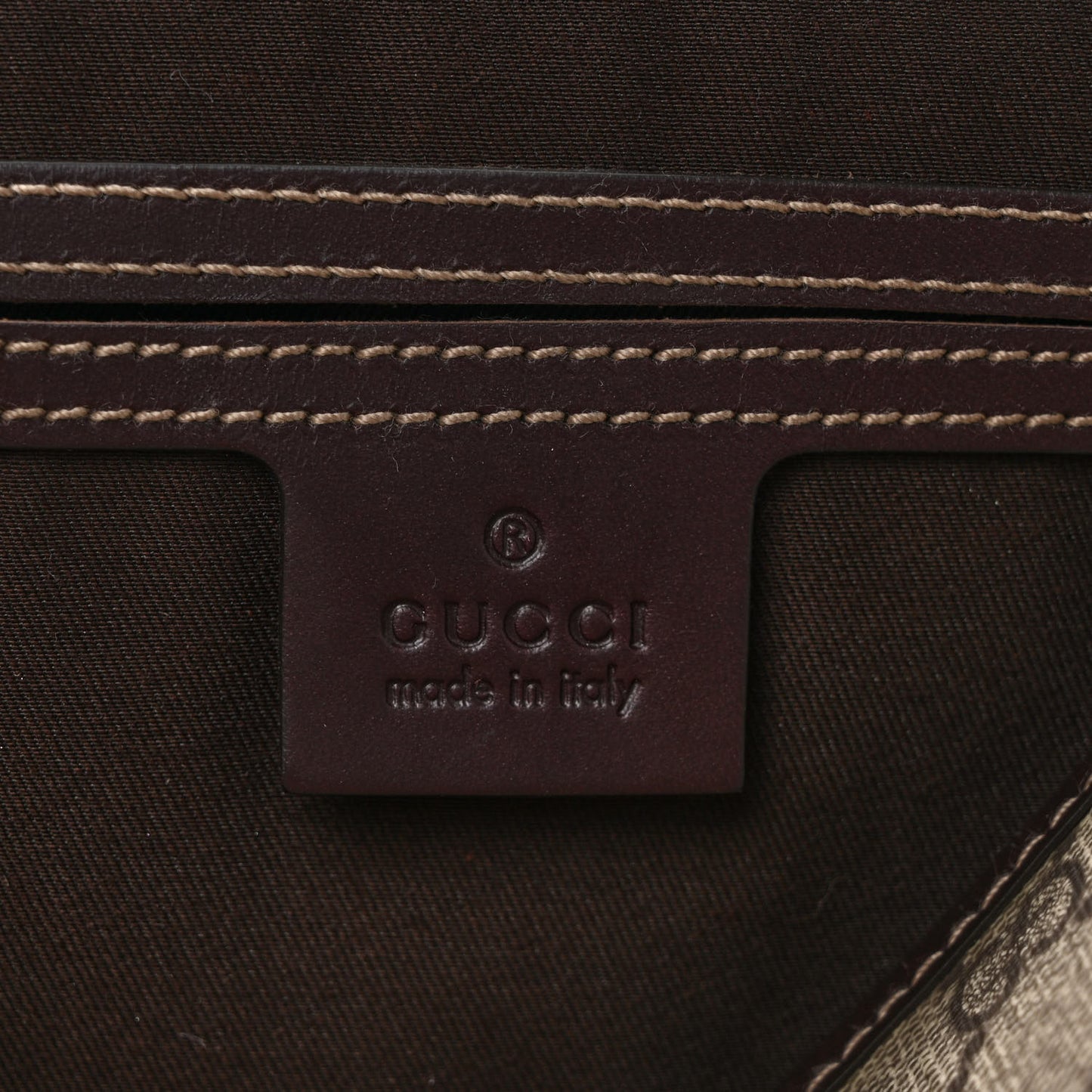 GG Plus Monogram Medium Double Buckle Flap Messenger Bag Beige Dark Brown