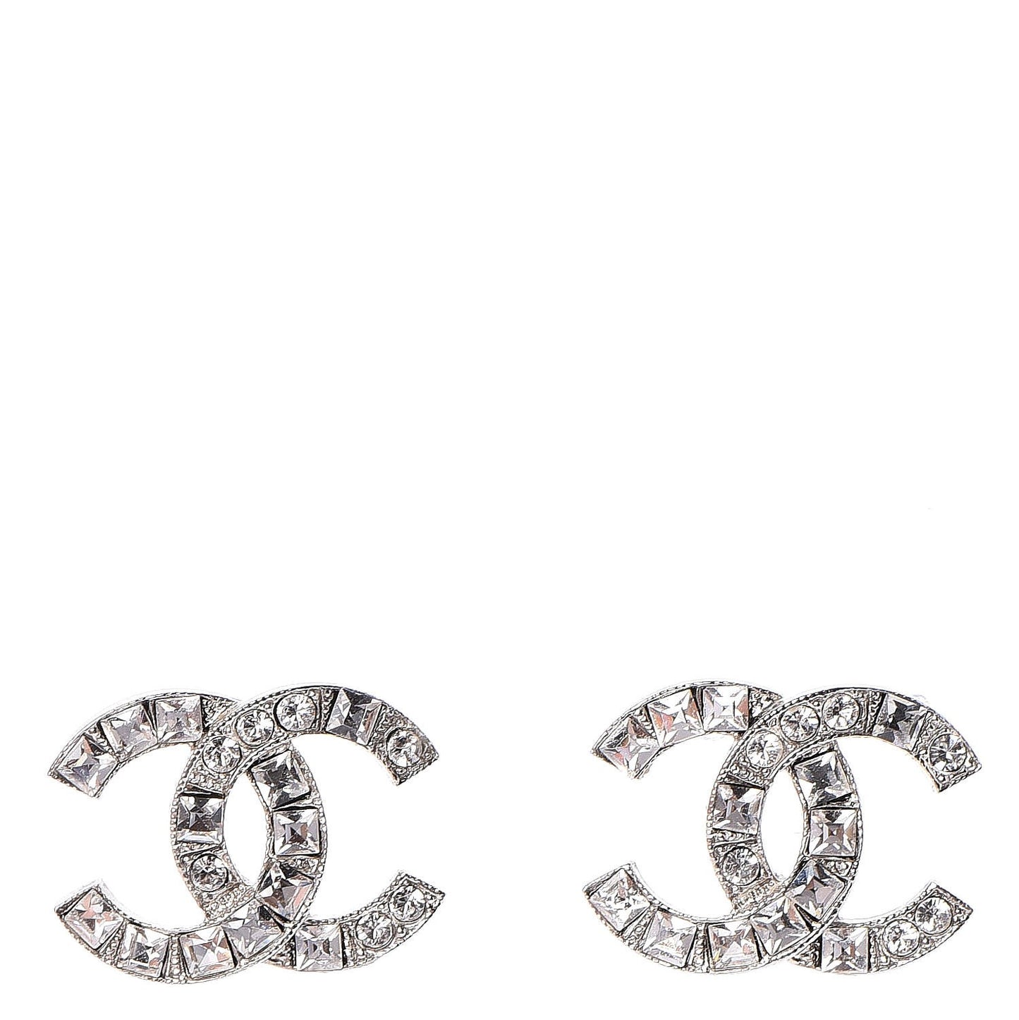 Crystal CC Earrings Silver