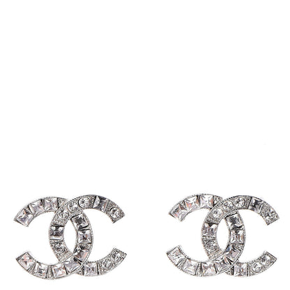 Chanel Crystal CC Earrings Silver 1 of 5