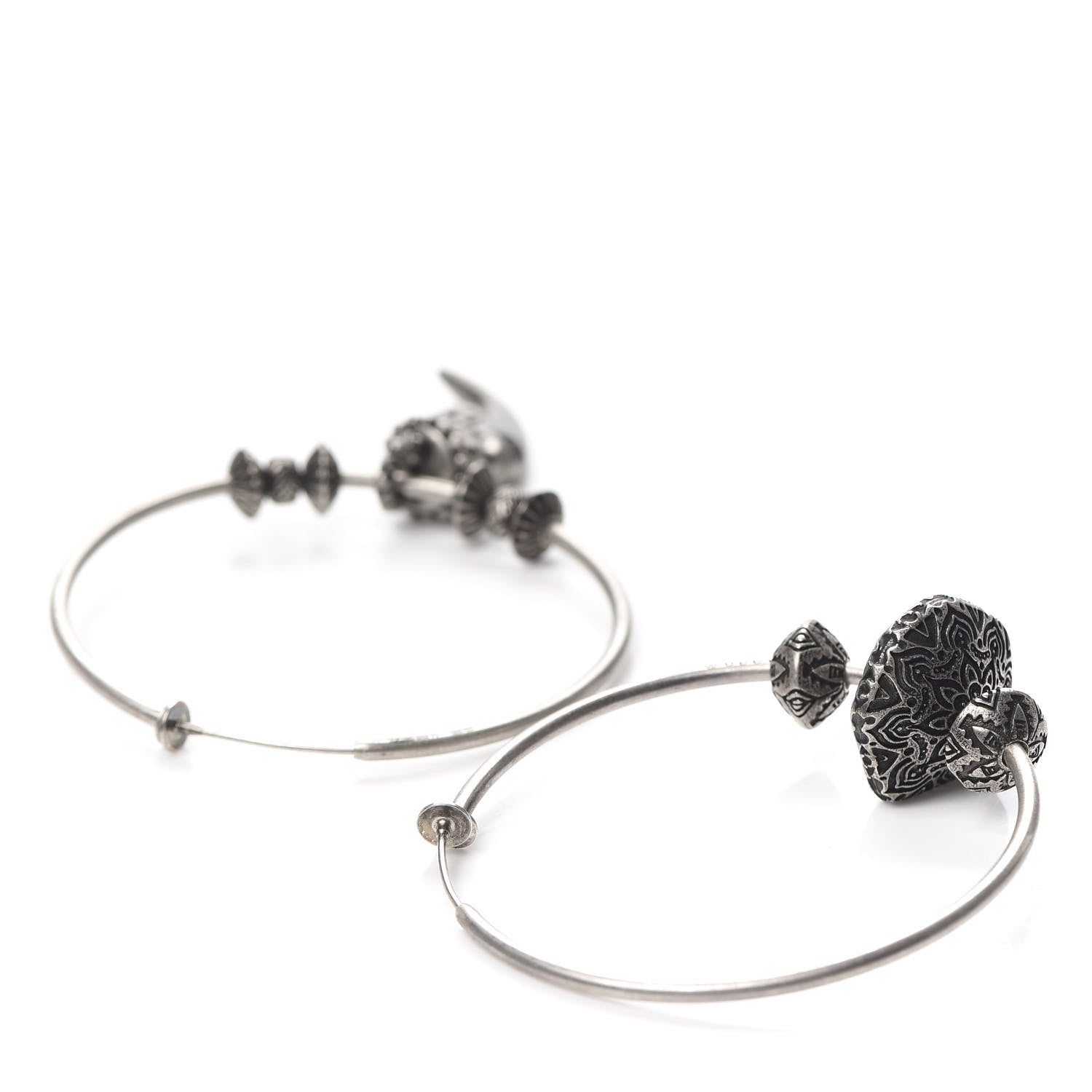 Gucci Sterling Silver Anger Forest Mismatched Hoop Earrings 3 of 6