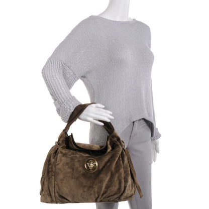 Gucci Suede Medium Hysteria Hobo Grey 2 of 8