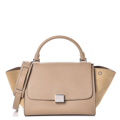 Celine Drummed Calfskin Suede Small Trapeze Dune 1 of 10