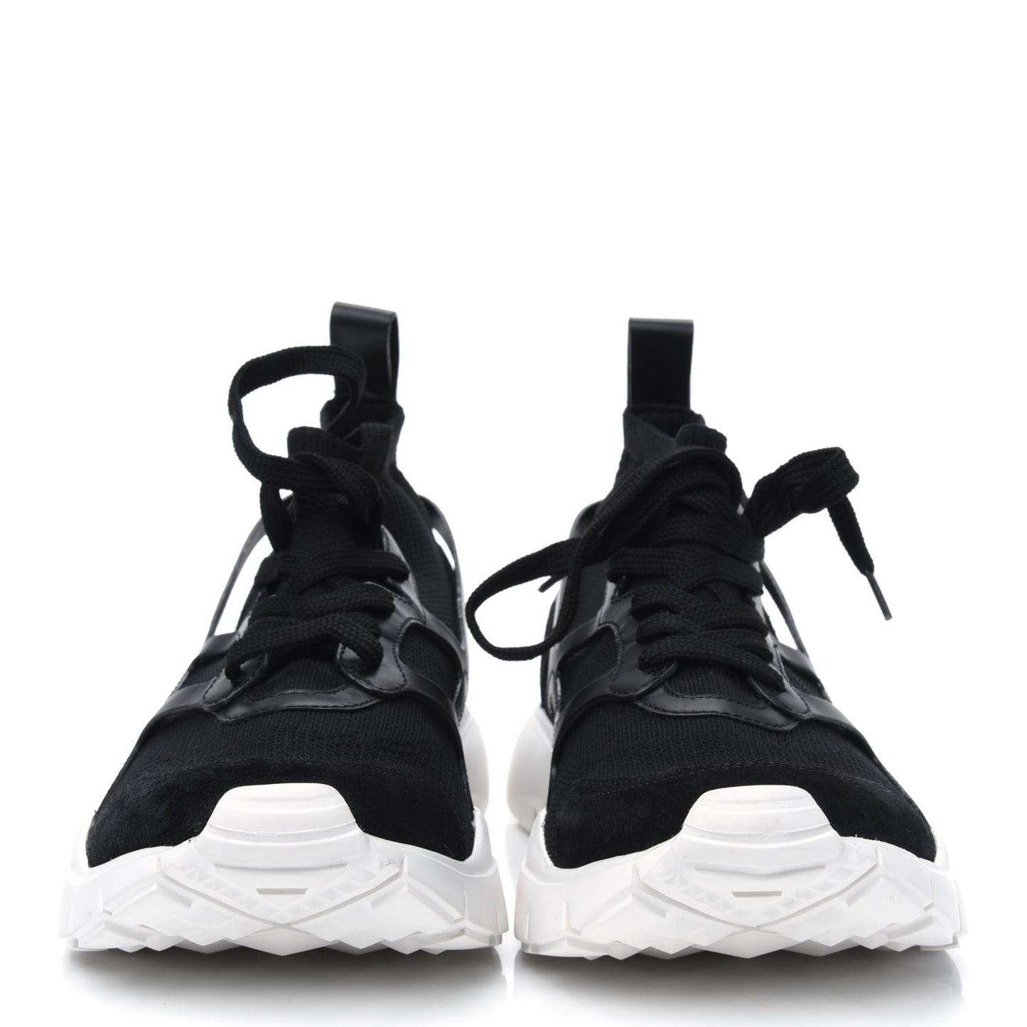 Calfskin Mesh Mens Sound High Sneakers 43.5 Black