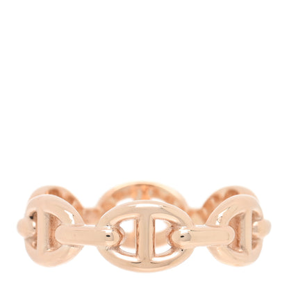 Hermes 18K Rose Gold PM Chaine d'Ancre Enchainee Ring 51 5.75 3 of 5