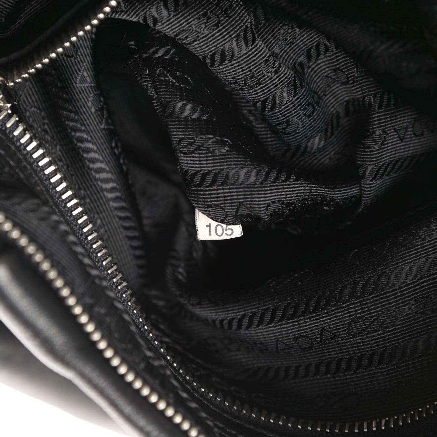 Prada Soft Calfskin Pleated Hobo Black 8 of 15