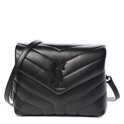 Saint Laurent Calfskin Y Quilted Monogram Toy Loulou Crossbody Bag Black 1 of 10