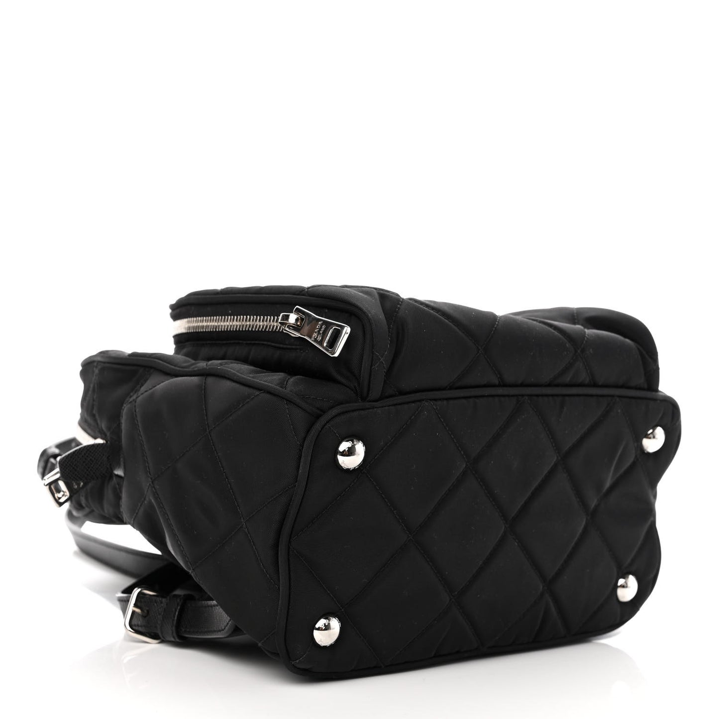 Nylon Tessuto Impuntu Quilted Backpack Black