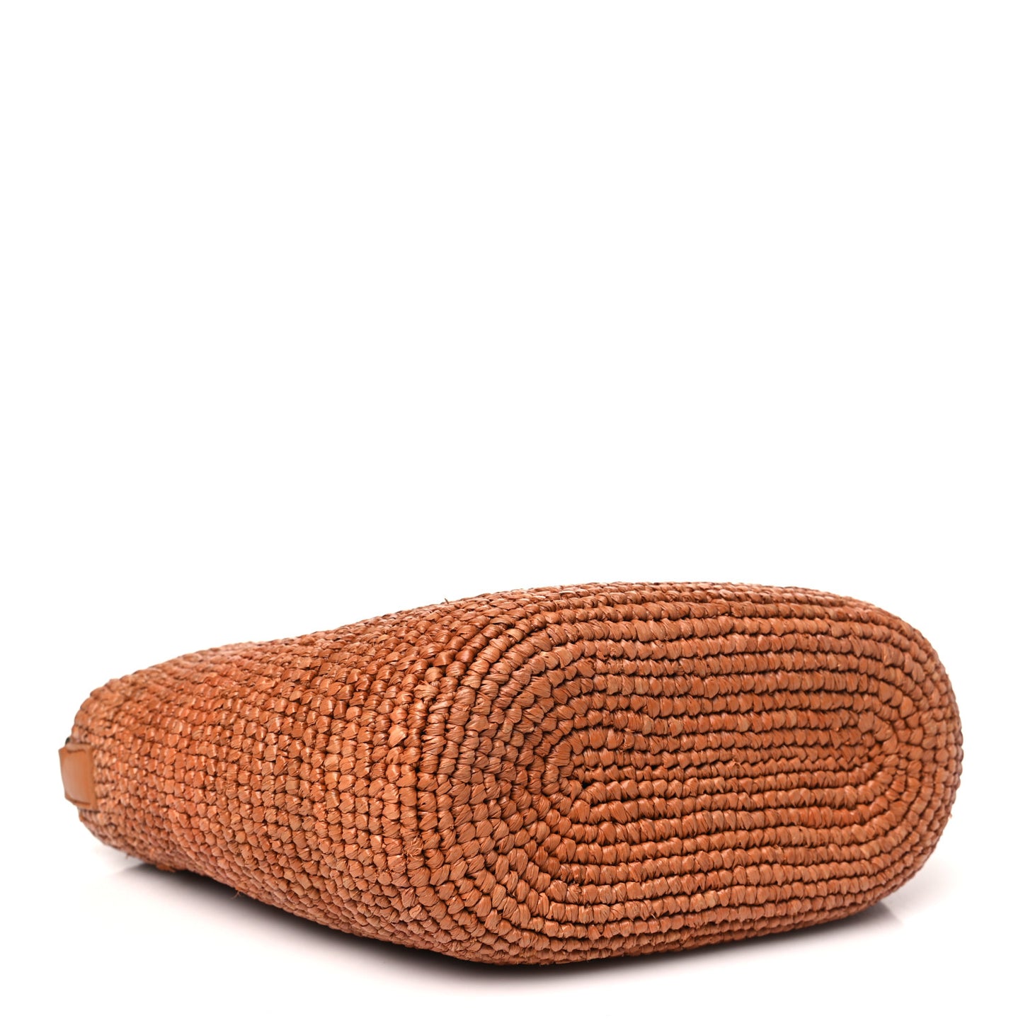 Raffia Calfskin Slit Pochette Bag Honey Gold
