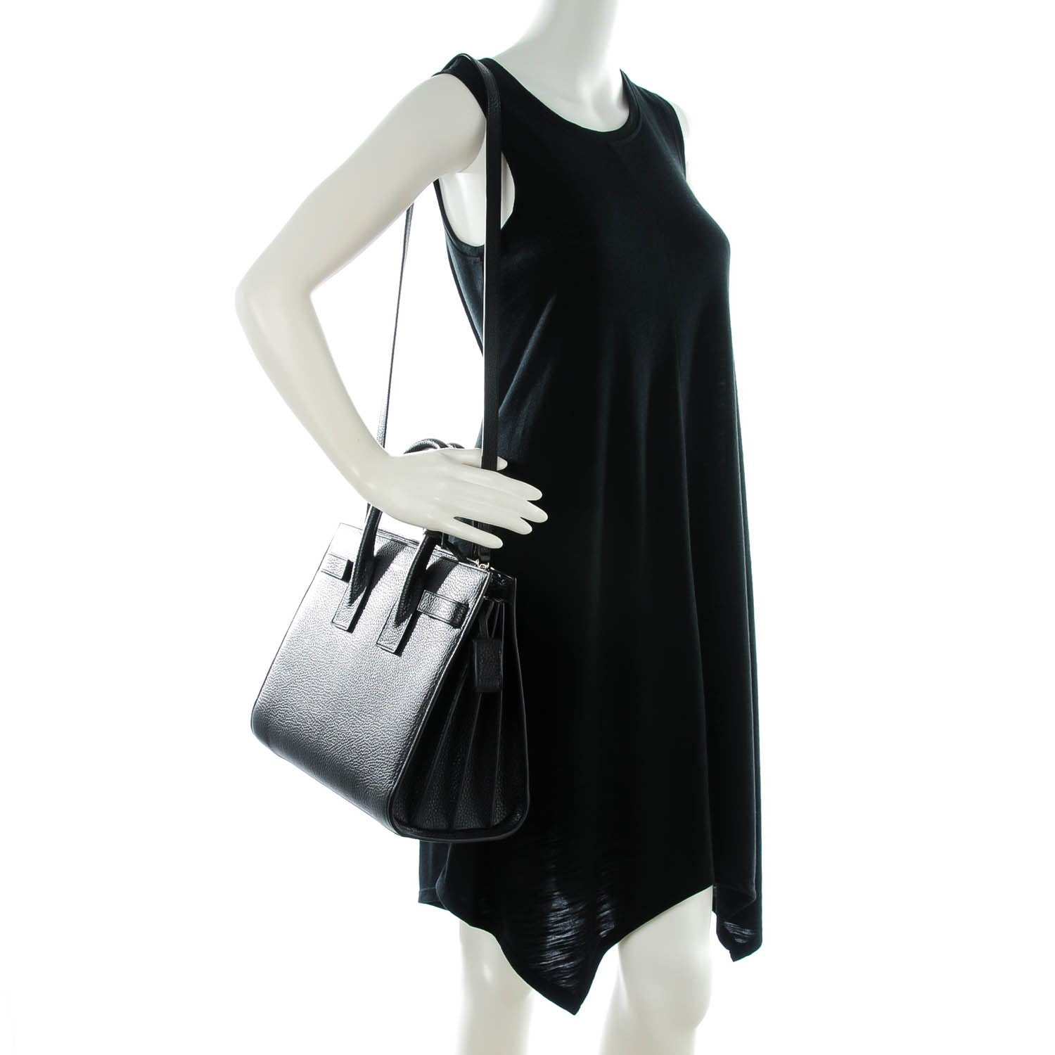 Saint Laurent Grained Calfskin Small Sac De Jour Black 2 of 7