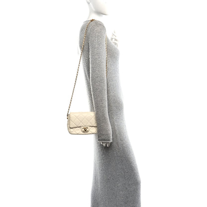 Chanel Shiny Lambskin Quilted Pearl Twist Mini Square Flap White 3 of 19