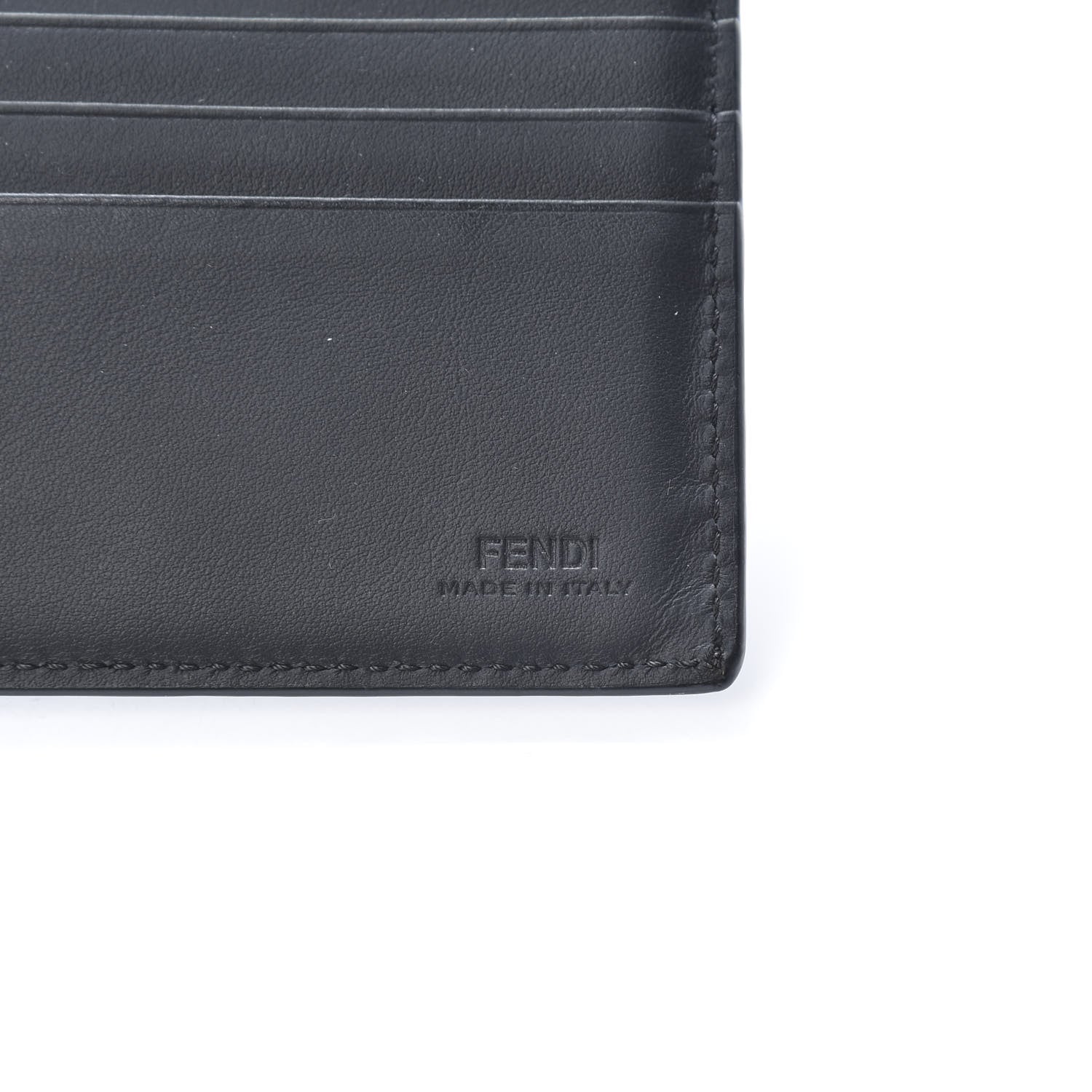 Fendi Vitello Grace FF 1974 Embossed Bi-fold Wallet Black 6 of 8
