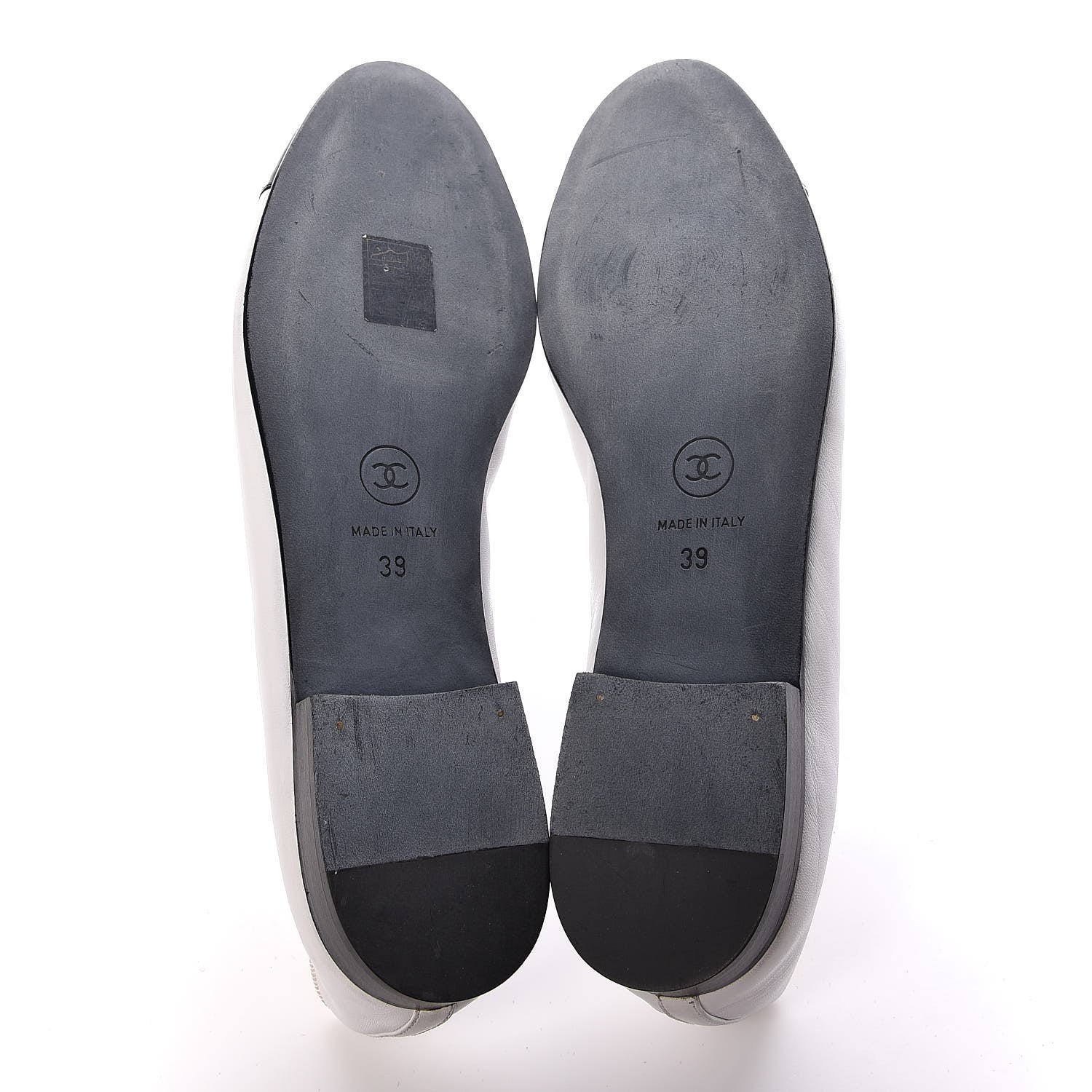 Chanel Lambskin Cap Toe Ballerina Flats 39 White Black 7 of 19