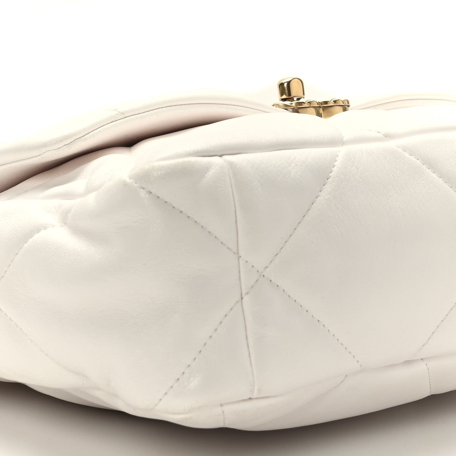 Chanel Goatskin Quilted Large Chanel 19 Flap White 8 of 9