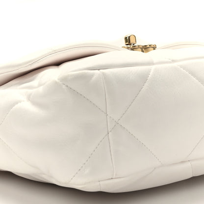 Chanel Goatskin Quilted Large Chanel 19 Flap White 8 of 9