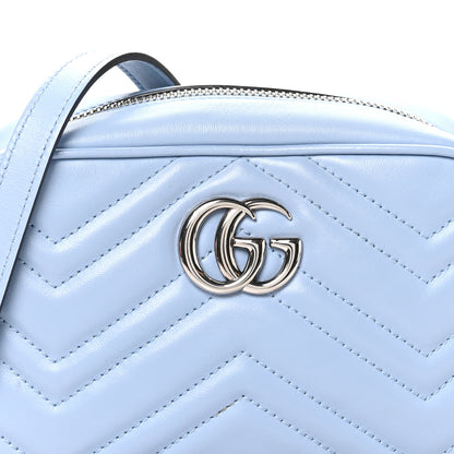 Gucci Calfskin Matelasse Mini GG Marmont Chain Shoulder Bag Porcelain Light Blue 8 of 10
