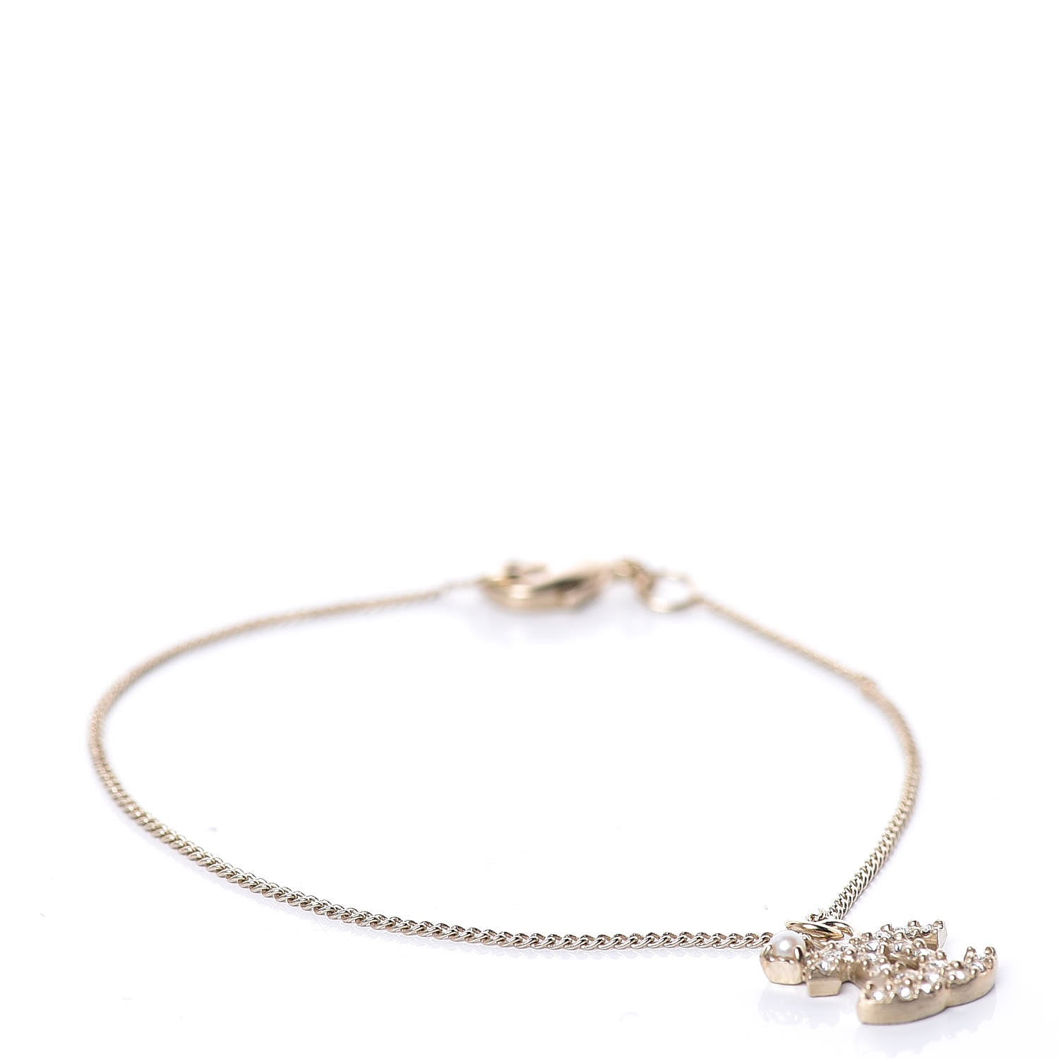 Chanel Pearl Crystal CC Bracelet Gold 1 of 5