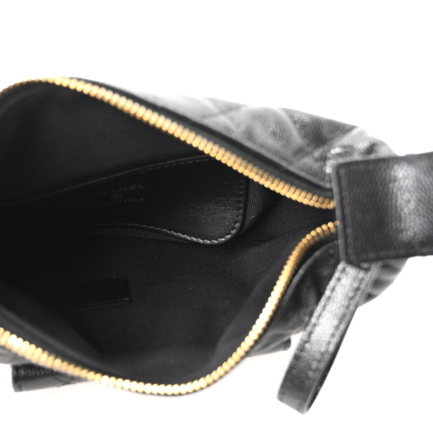 Caviar Quilted Polly Pocket Pouch Hobo Black