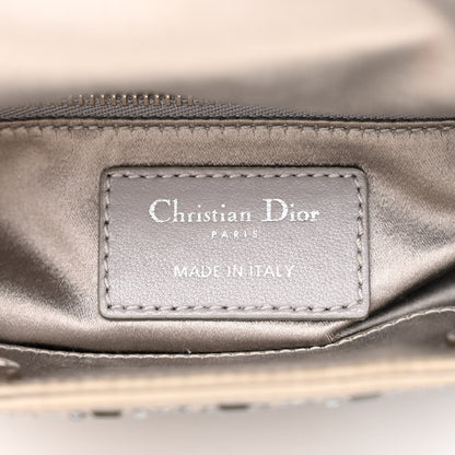 Christian Dior Satin Crystal Cannage Mini Lady Dior Gray 6 of 11