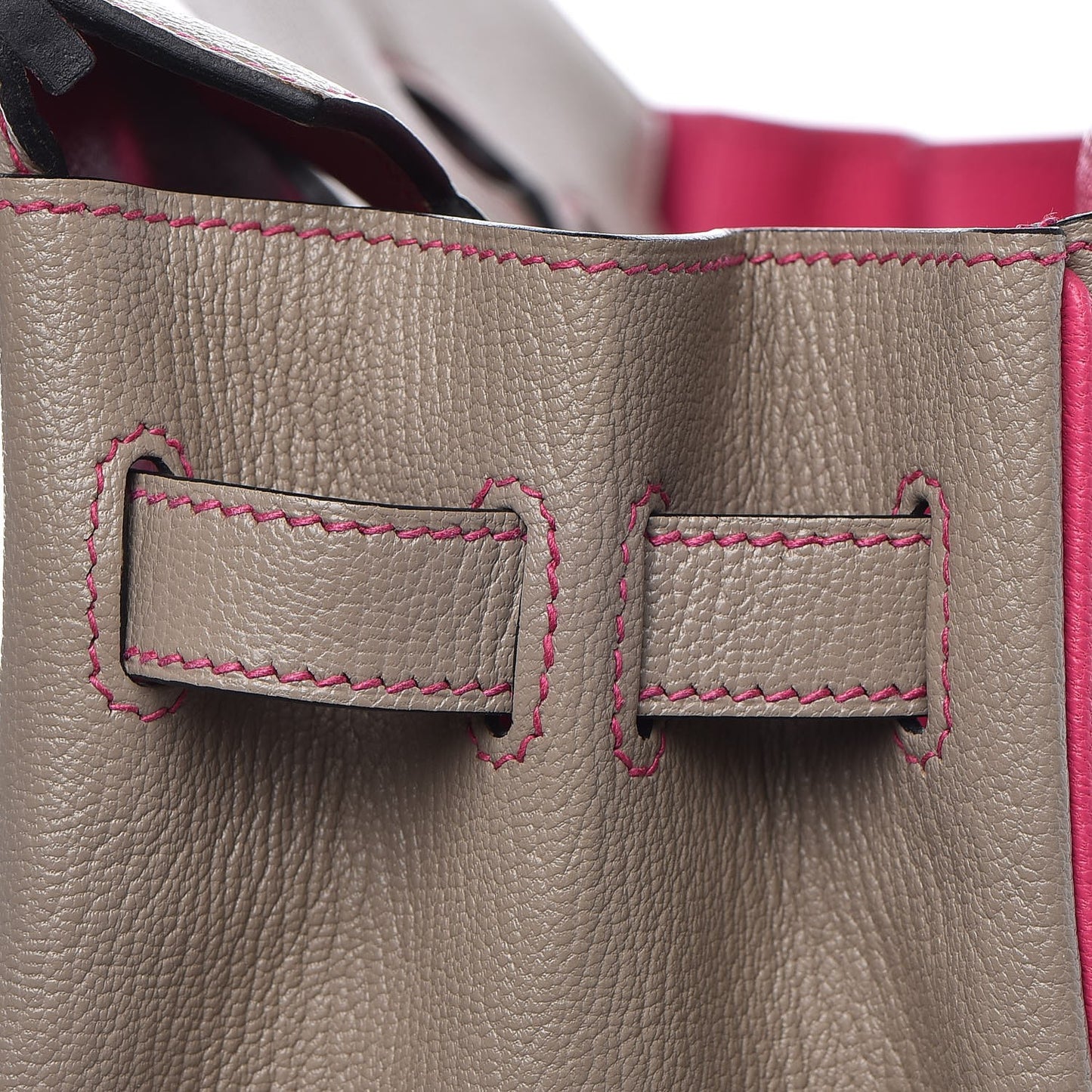 Chevre Mysore Horseshoe Birkin 30 Gris Tourterelle Rose Tyrien