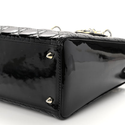 Christian Dior Patent Cannage Medium Lady Dior Black 9 of 9
