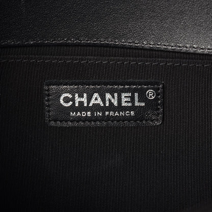 Chanel Lambskin Iridescent PVC Chevron Quilted Medium Boy Flap Black Silver 7 of 9