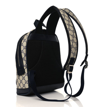 Gucci GG Supreme Monogram Textured Dollar Calfskin Web Small Ophidia Day Backpack Beige Blue Black 3 of 11