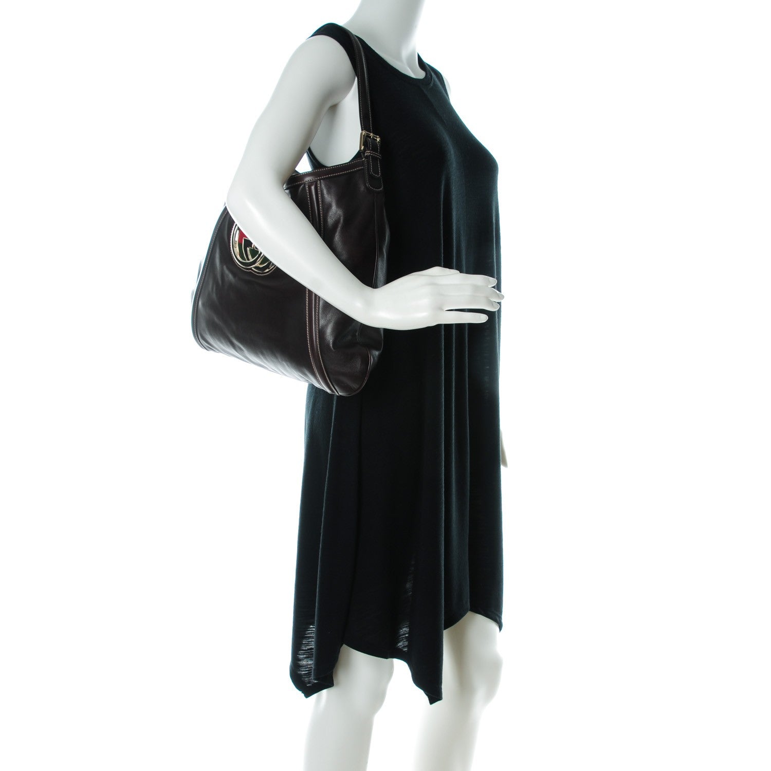 Gucci Calfskin Medium Britt Hobo Dark Brown 2 of 9