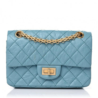 Chanel Aged Calfskin Quilted 2.55 Reissue Mini Flap Blue 1 of 10
