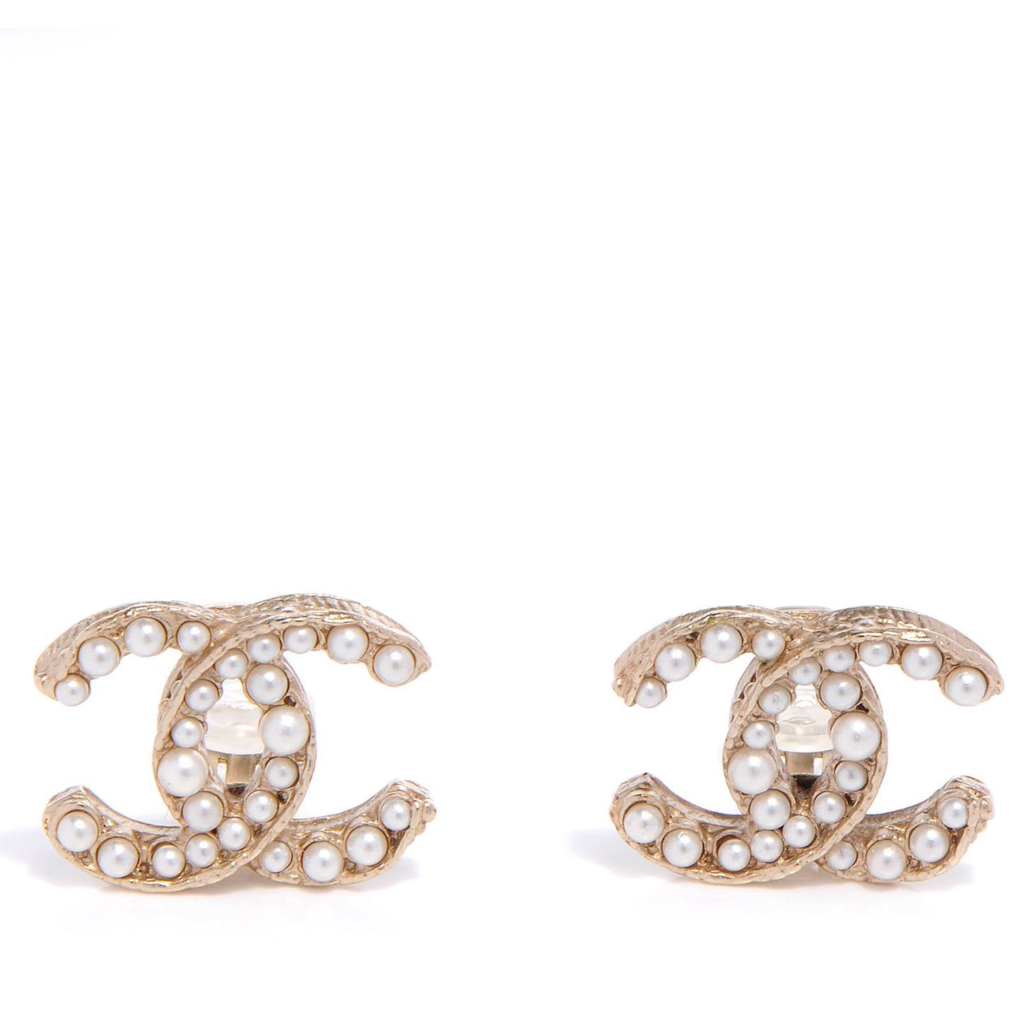 Pearl CC Clip On Earrings Gold