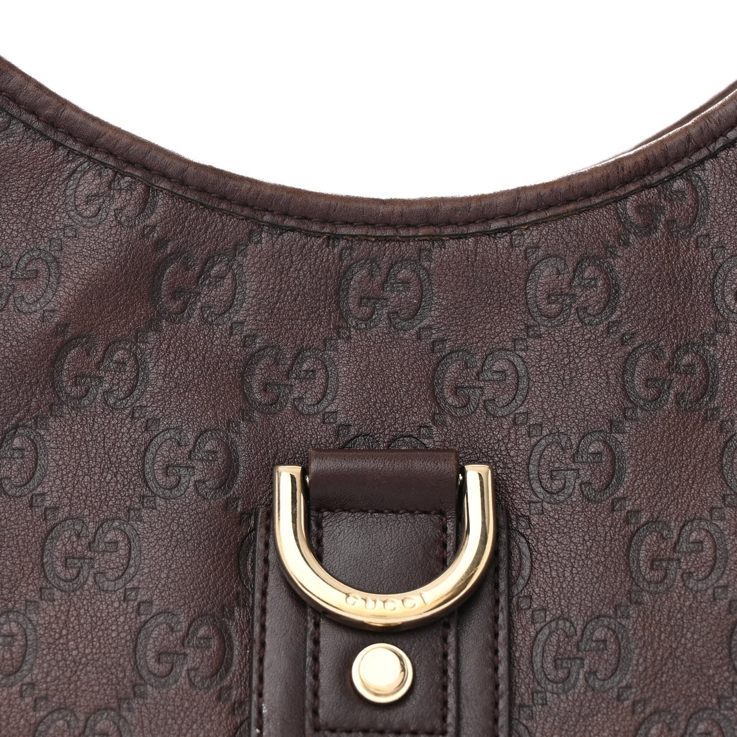 Guccissima Medium Abbey D Ring Hobo Chocolate