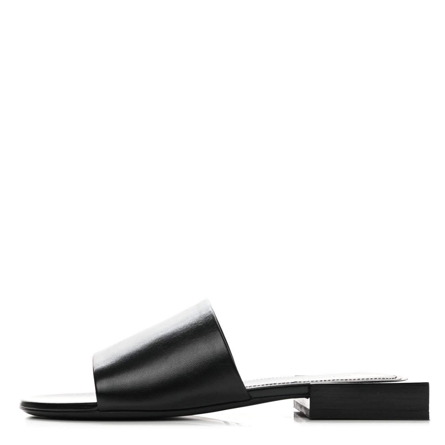 Balenciaga Shiny Smooth Sheepskin Box Flat Sandals 35.5 Black 1 of 9