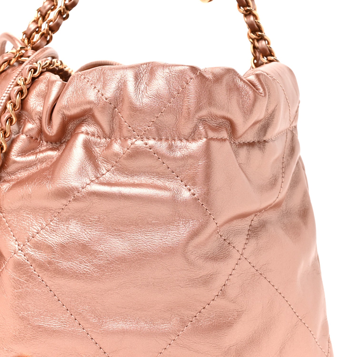 Chanel Metallic Calfskin Quilted Mini Chanel 22 Copper 8 of 10