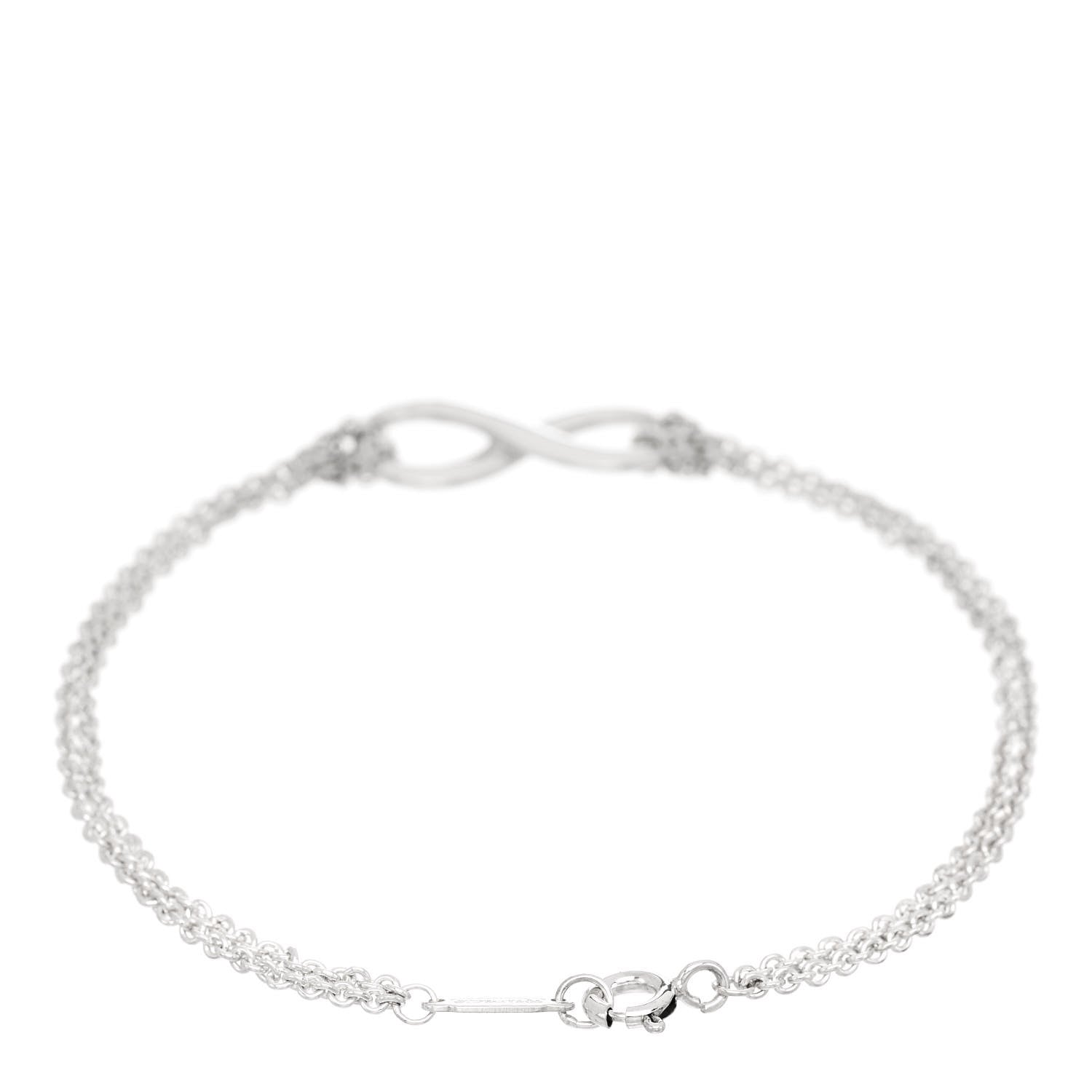 Tiffany Sterling Silver Infinity Double Chain Bracelet 2 of 4