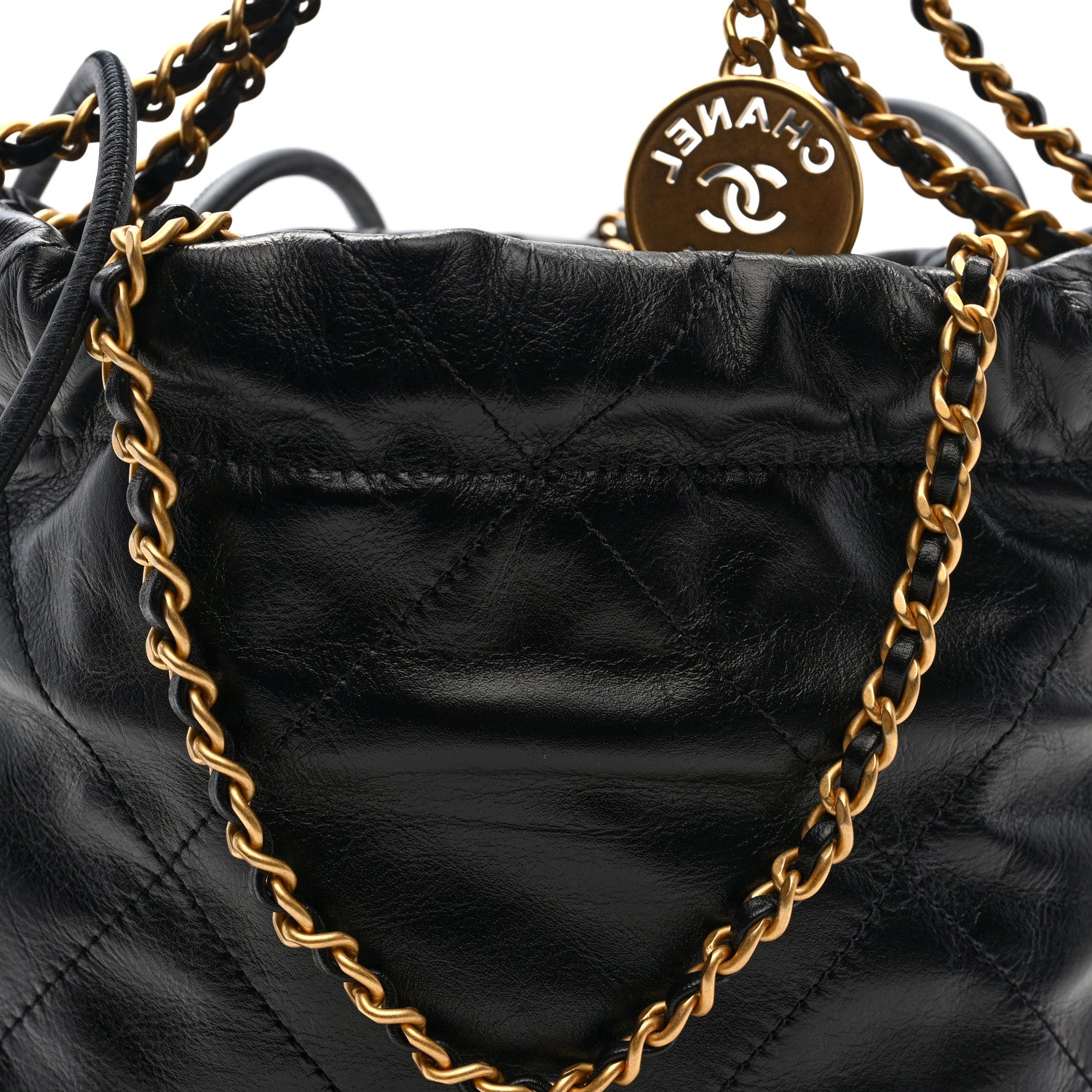 Chanel Shiny Calfskin Quilted Mini Chanel 22 Black 1880620