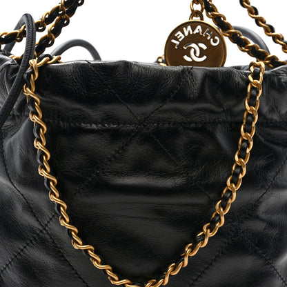 Chanel Shiny Calfskin Quilted Mini Chanel 22 Black 8 of 10