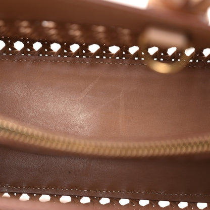 Saint Laurent Calfskin Woven Wood Baby Sac De Jour Vintage Brown 6 of 17