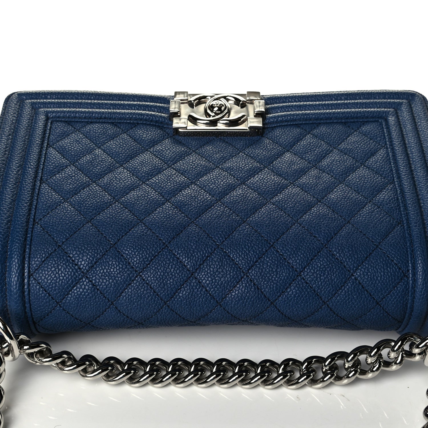 Chanel Caviar Quilted Medium Boy Flap Dark Blue 8 of 8