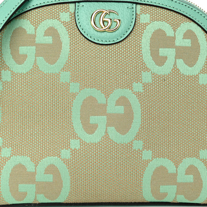 Gucci Monogram Jumbo GG Textured Dollar Calfskin Small Ophidia Dome Shoulder Bag Beige Pepperlight Mint 8 of 10