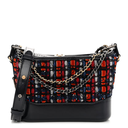 Chanel Tweed Calfskin Small Gabrielle Hobo Navy 1 of 11