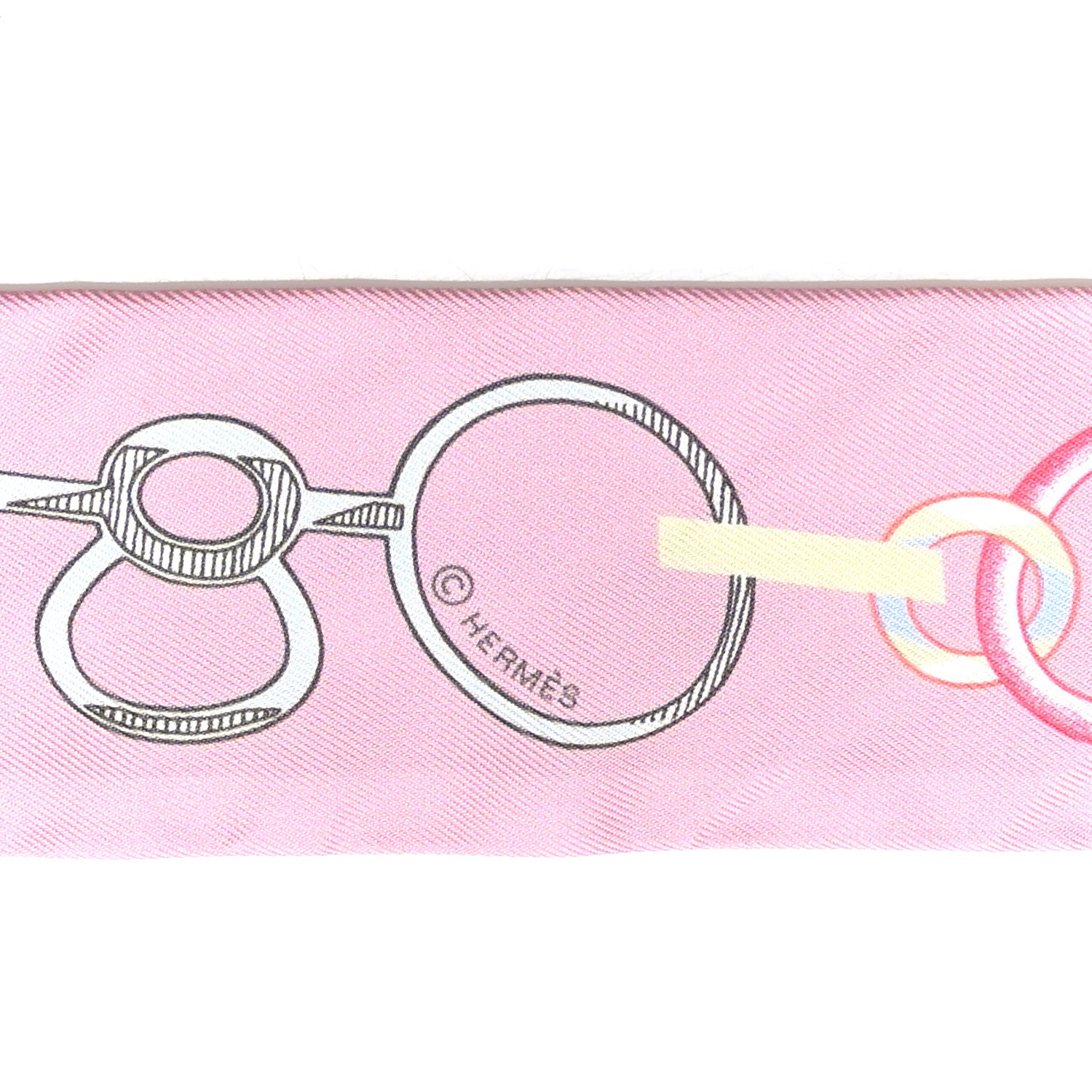 Hermes Silk Do Re Boucles Twilly Rose Poudre Bleu 4 of 4