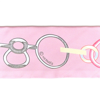 Hermes Silk Do Re Boucles Twilly Rose Poudre Bleu 4 of 4