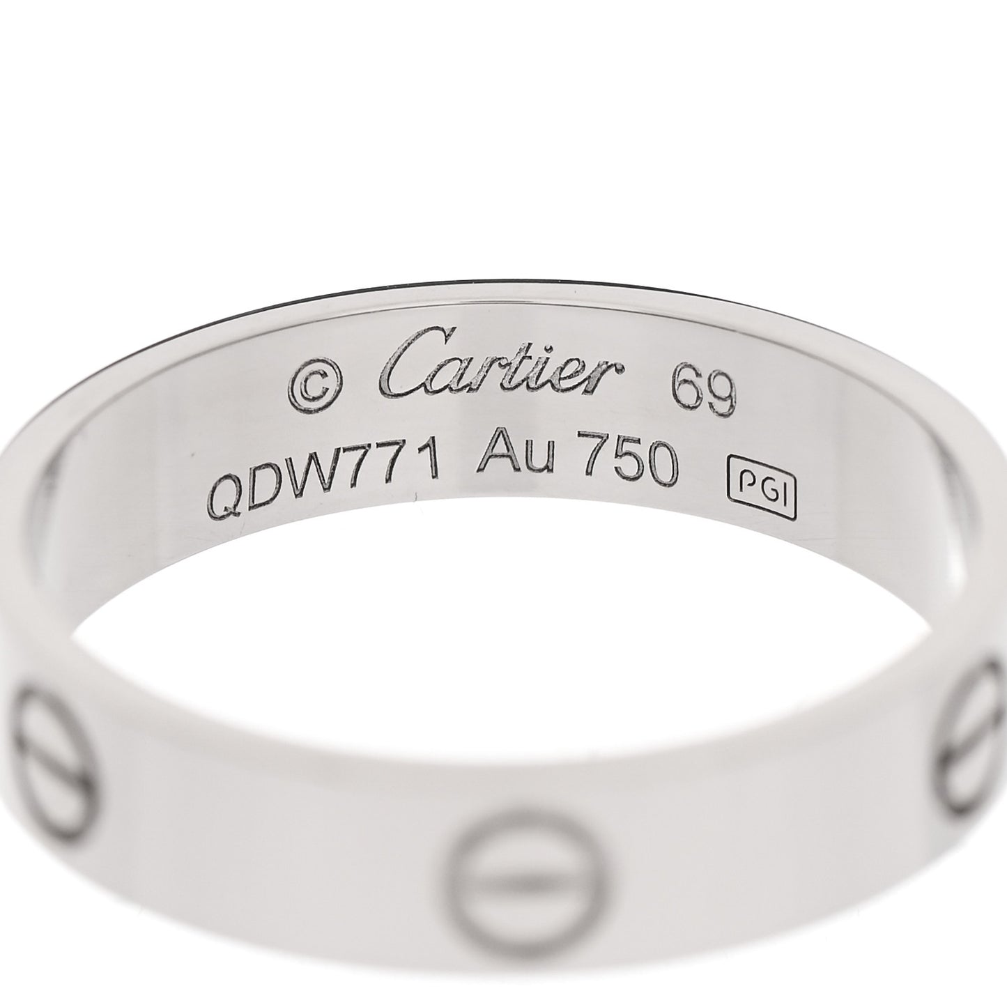 18K White Gold 5.5mm LOVE Ring 69 12.75