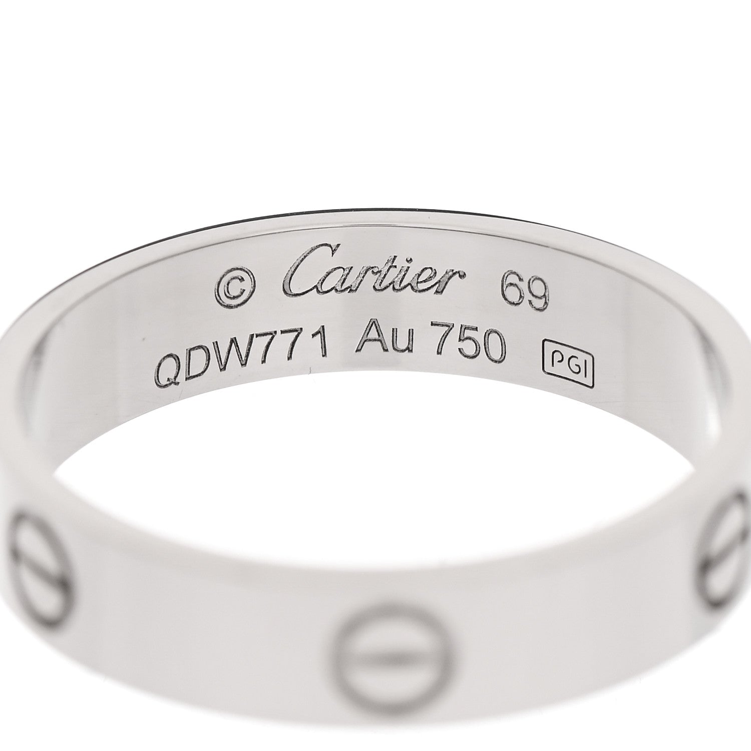 Cartier 18K White Gold 5.5mm LOVE Ring 69 12.75 4 of 5