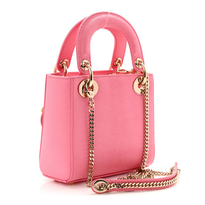 Christian Dior Lizard Mini Lady Dior Pink 3 of 9