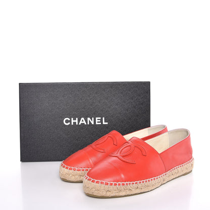Chanel Lambskin CC Espadrilles 38 Red 10 of 10