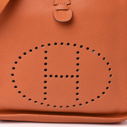 Hermes Taurillon Clemence Evelyne III GM Orange 10 of 10