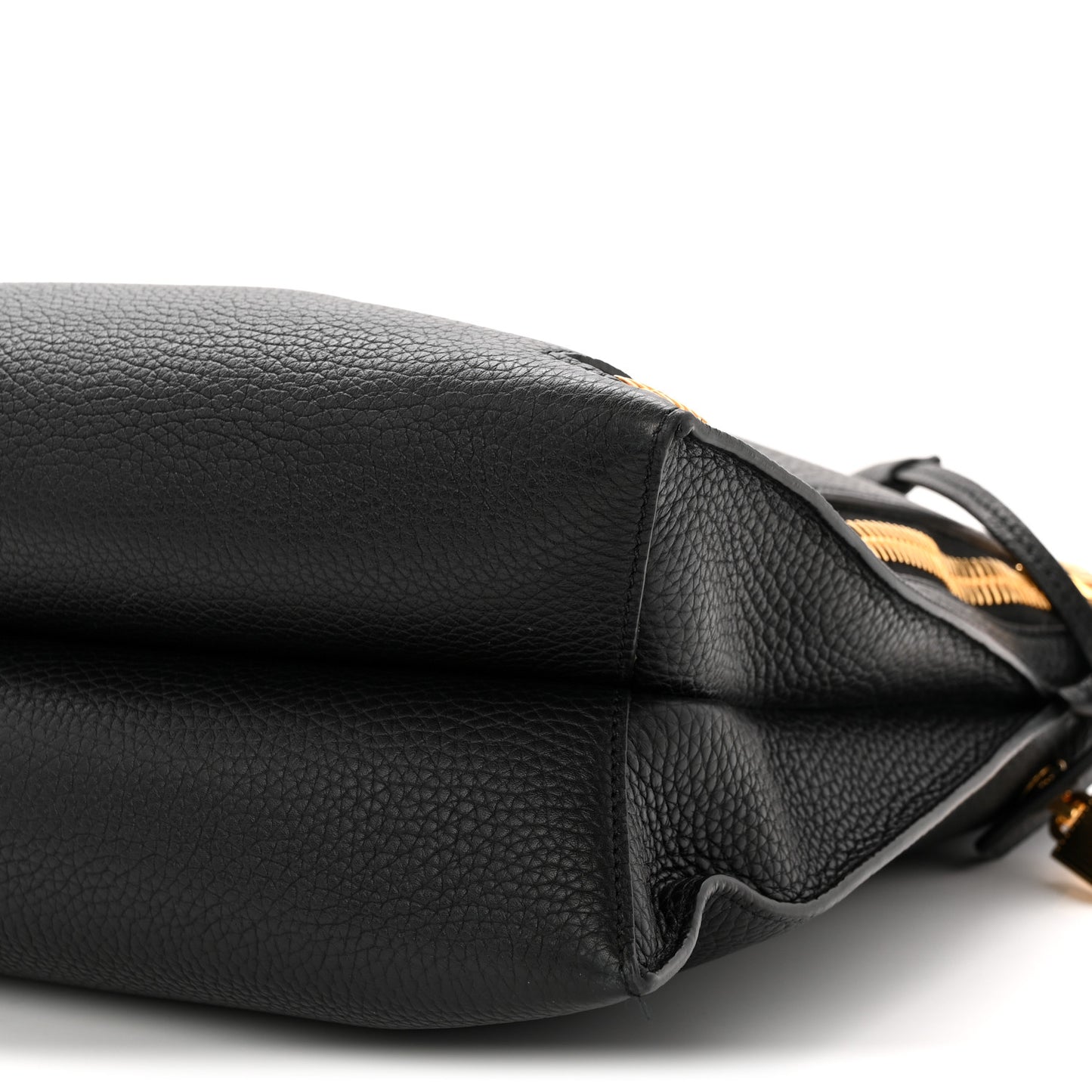 Pebbled Calfskin Small Alix Padlock Zip Hobo Bag Black