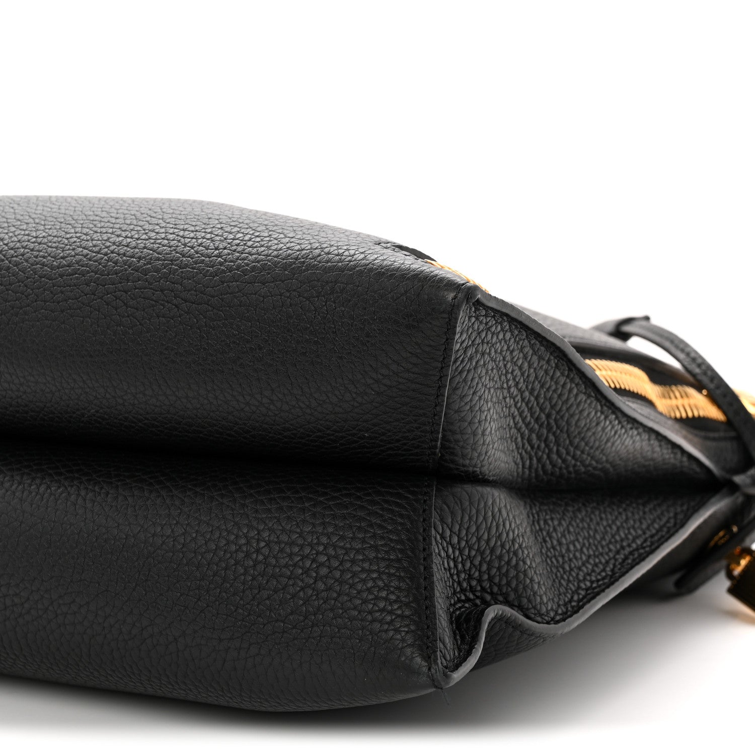 Tom Ford Pebbled Calfskin Small Alix Padlock Zip Hobo Bag Black 10 of 11