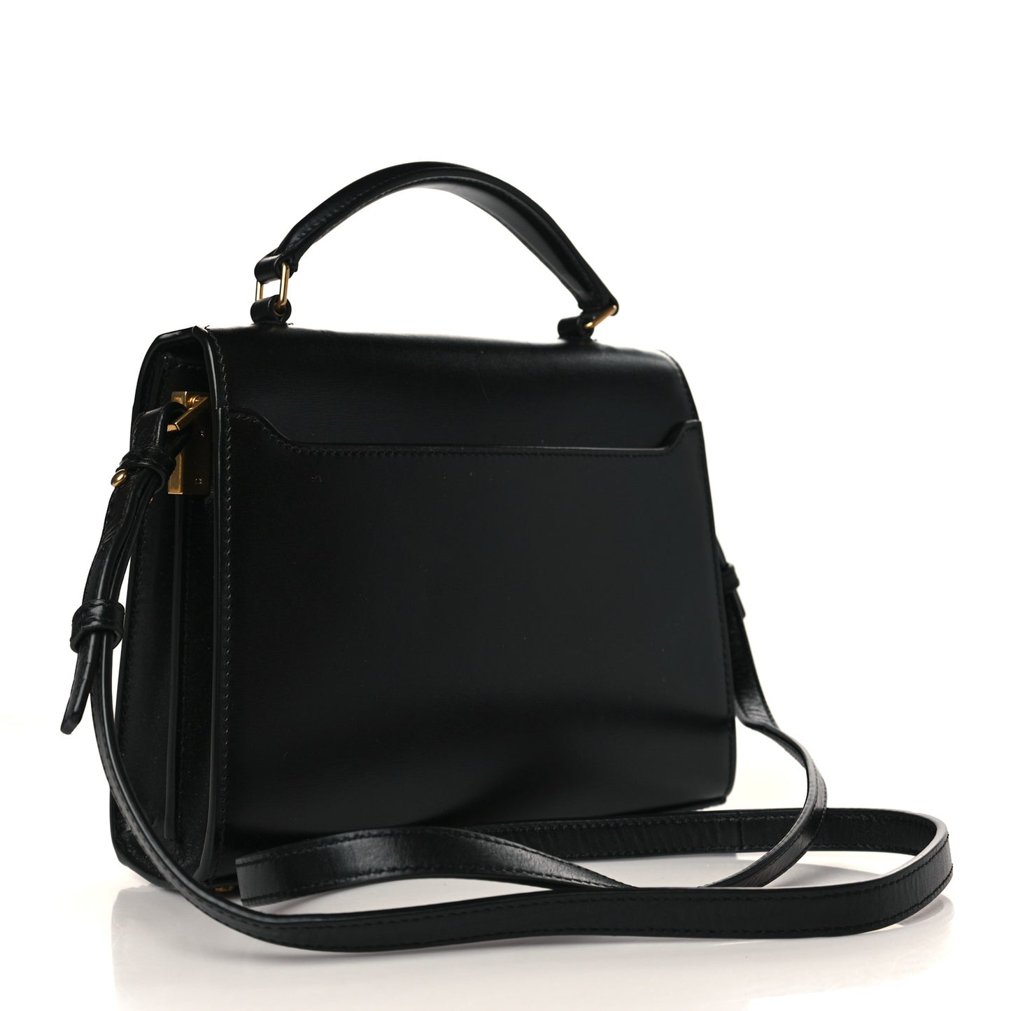 Calfskin Mini Classic Monogram Cassandra Top Handle Black