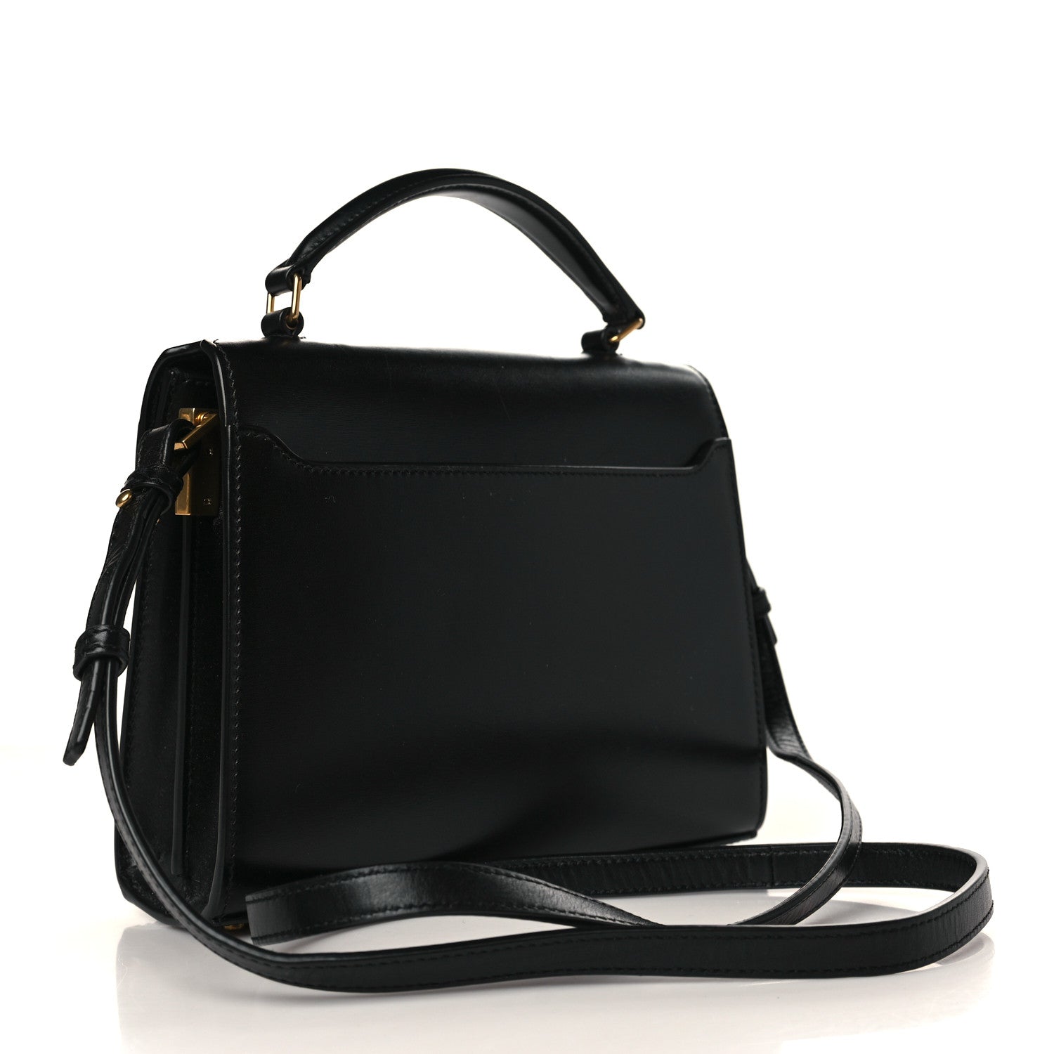 Saint Laurent Calfskin Mini Classic Monogram Cassandra Top Handle Black 3 of 8